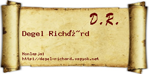 Degel Richárd névjegykártya